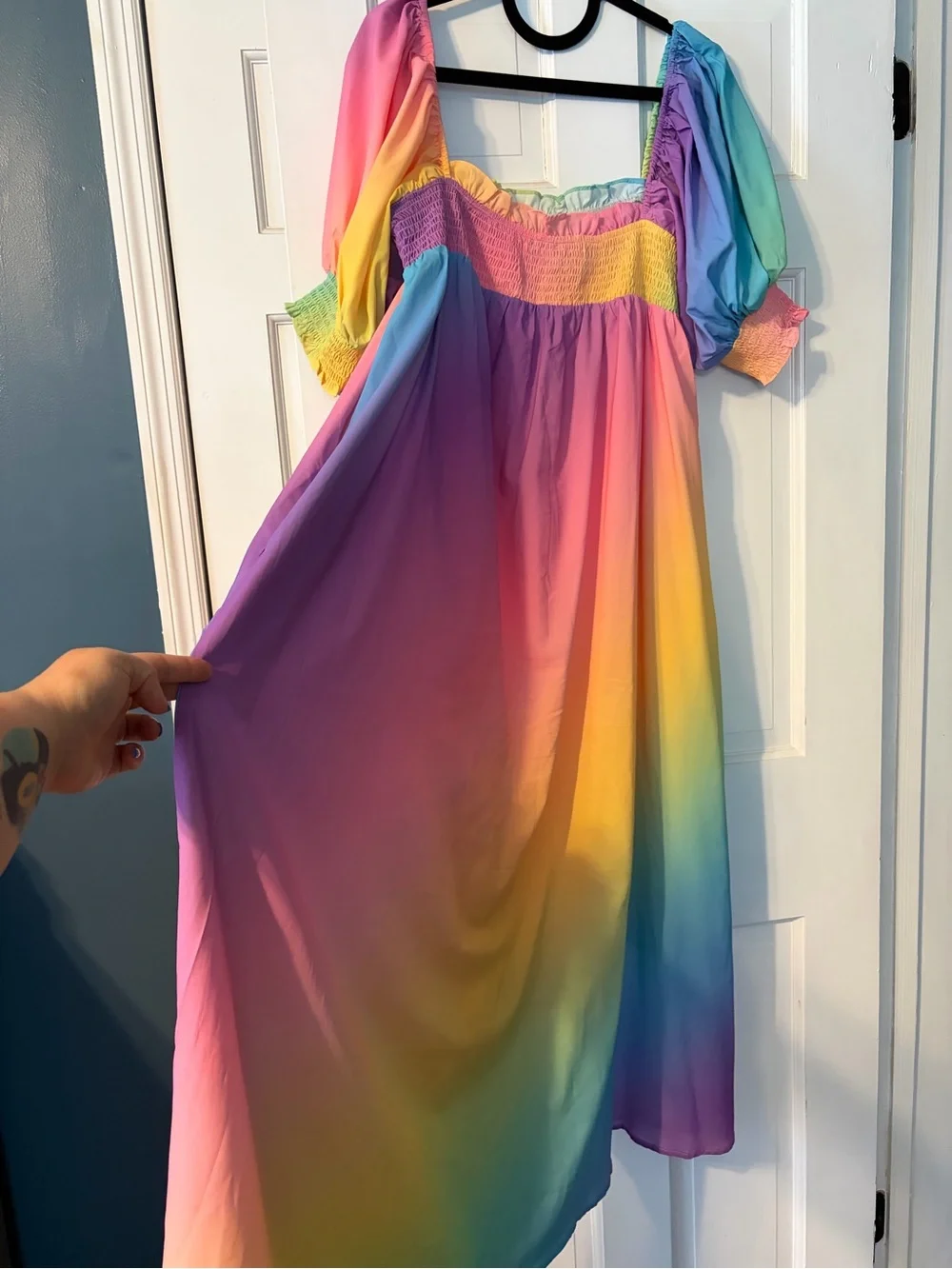 Brand New Dressed in LALA Multicolor Pastel Ombre Maxi Dress